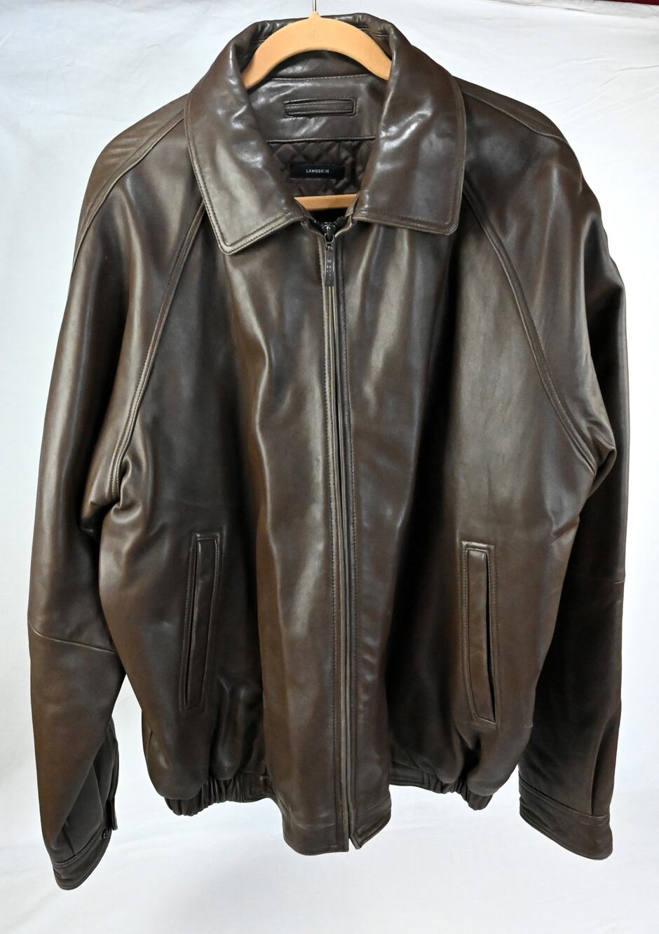 Vintage Claiborne Outerwear Men's Brown Lambskin Leather Jacket XL